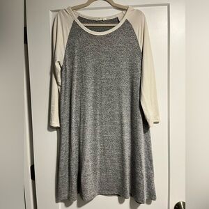 GAP Gray and Cream Raglan Sleeve Dress